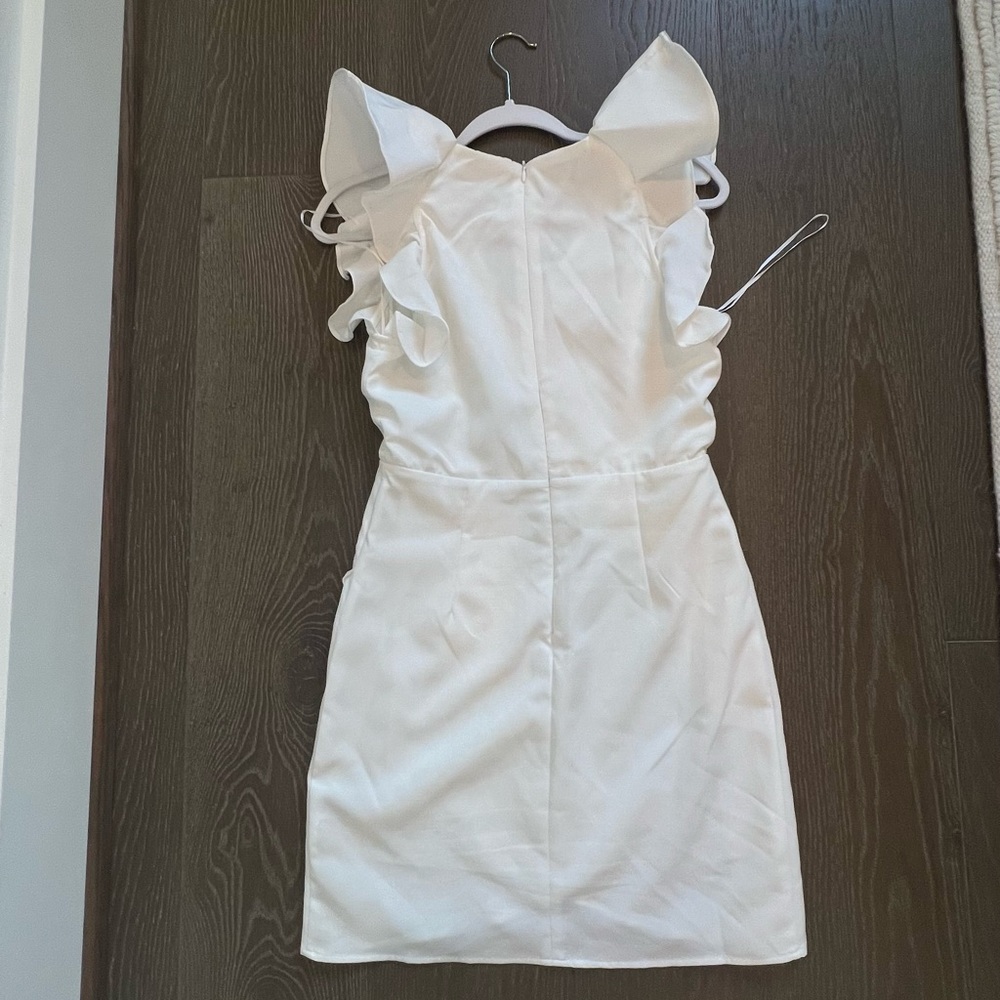 White Ruffle Sleeve Dress - Picture 4 of 4